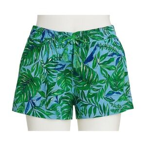 J.Jill Womens Medium Petite MP Tropical Leaf Print Rayon Drawstring‎ Shorts